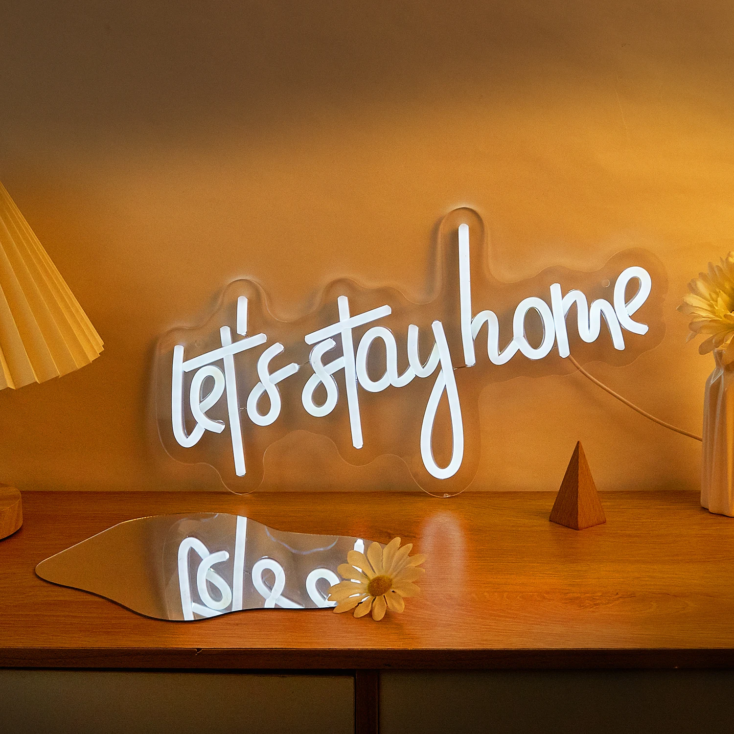 

Chi-buy LED Neon let's stay home USB Powered Neon Signs Night Light 3D Wall Art Bedroom Living Room Decor Lamp Signs