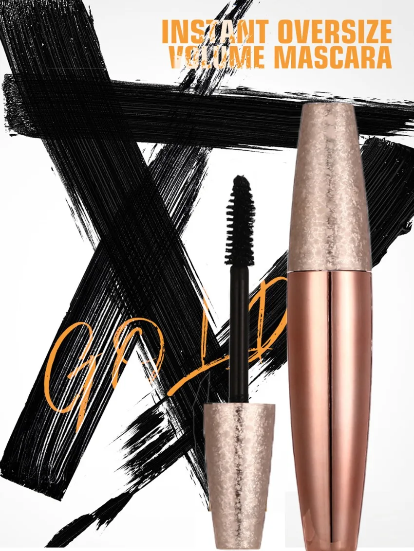 Gold Tube Mascara Private Label Waterdicht Verlengen Dikker Natuur Curling Geen vlekken Aangepast logo Make-up Groothandel Wreedheidsvrij