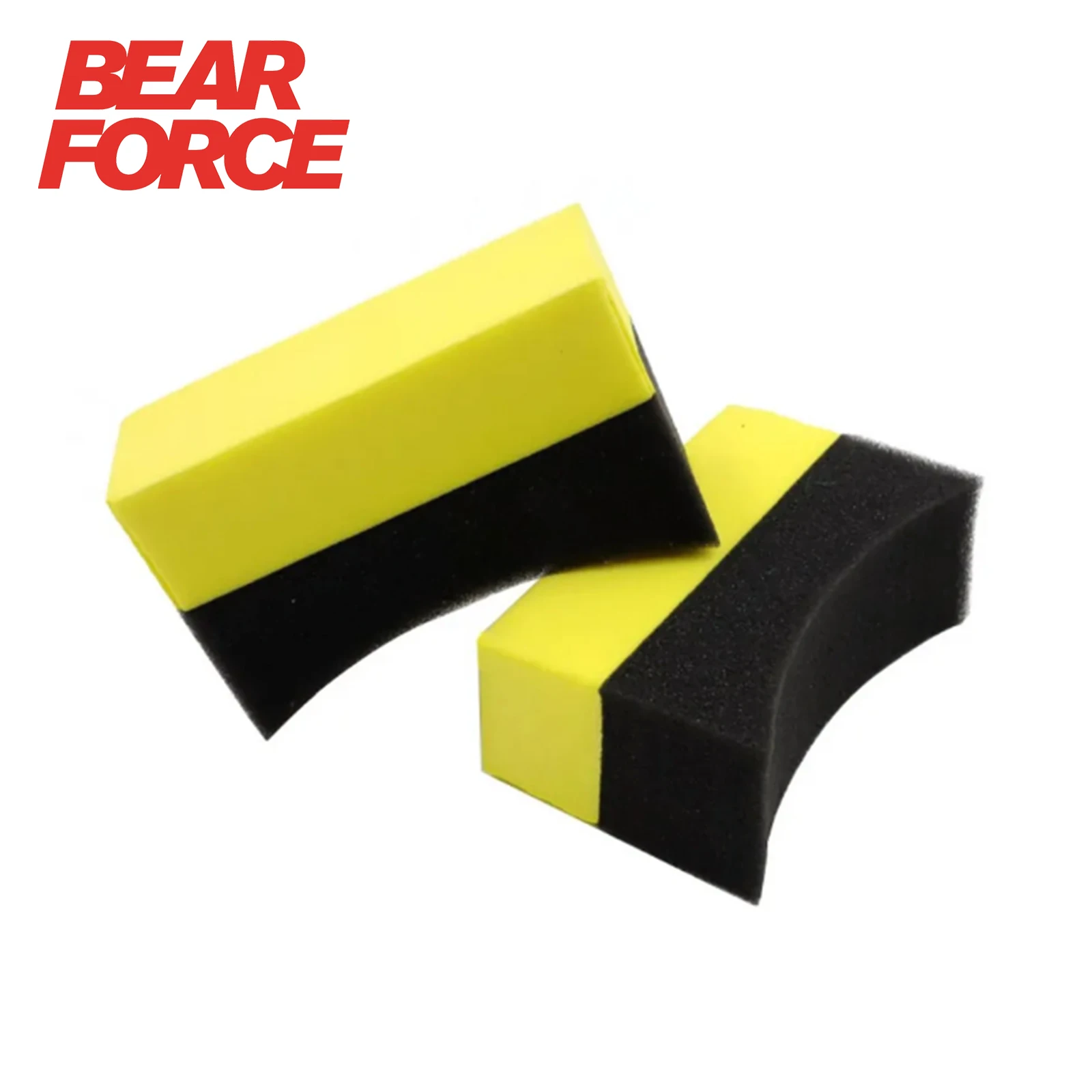 BEAR FORCE Ergonomic Curved Car Wash Sponge - Dual-Layer Foam Sponge for Tires & Car Wash Detailing, 10cmX4cmX6cm
