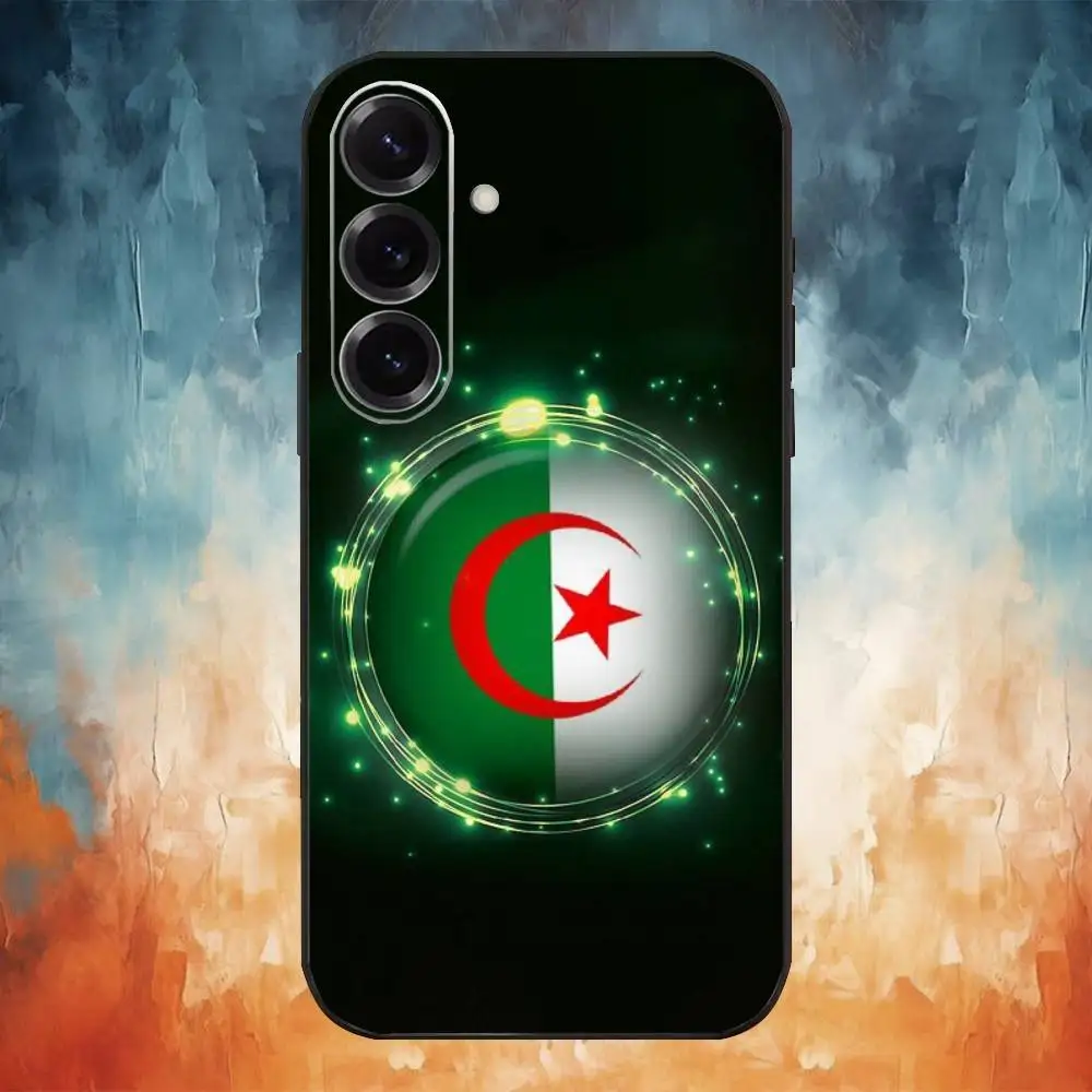 ธงชาติแอลจีเรียเคสโทรศัพท์สำหรับซัมซุงกาแล็คซี่ A91,A80,A73,A72,A71,A53A52,A32,A31A22,A21s,A20,ปกสีดำ