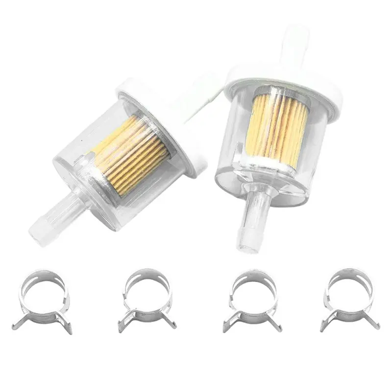 ABAE-1/4 Inch Inline Fuel-Filter Kit With Hose Clamps For Motorcycle Lawn Mower Small Engine Replace 49019-0027 691035 493629