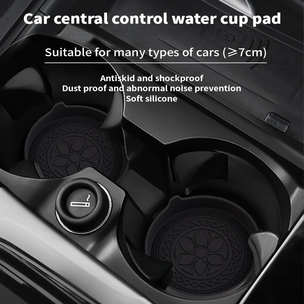 2 PCS Car Cup Coaster Sift-Proof Car Water Cup Pad Bottle Holder Coaster Non-Slip Silicone Cup Holders Auto Interior Cup Holder