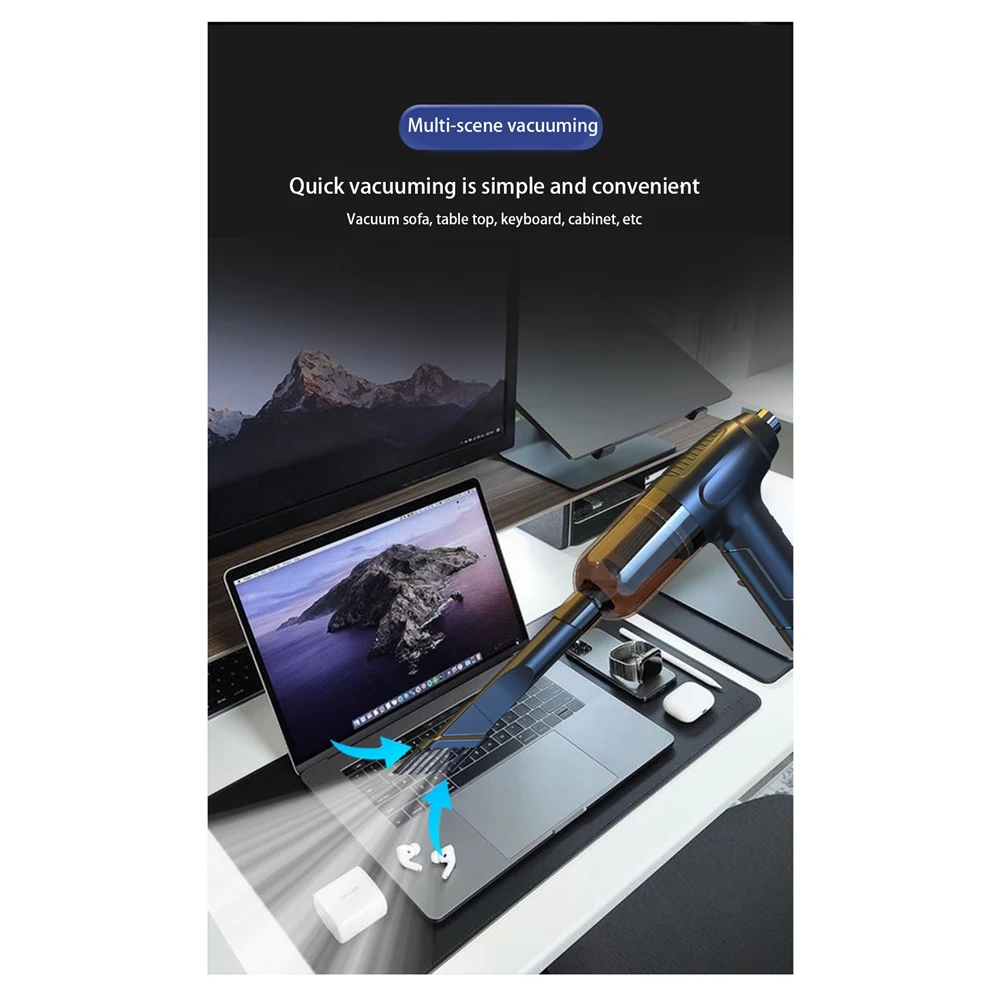 جهاز جمع الغبار المحمول اللاسلكي للسيارة ، منفاخ أسود محمول باليد لهيكل لوحة المفاتيح ، جامع الغبار المنزلي ، فراغ قابل لإعادة الشحن
