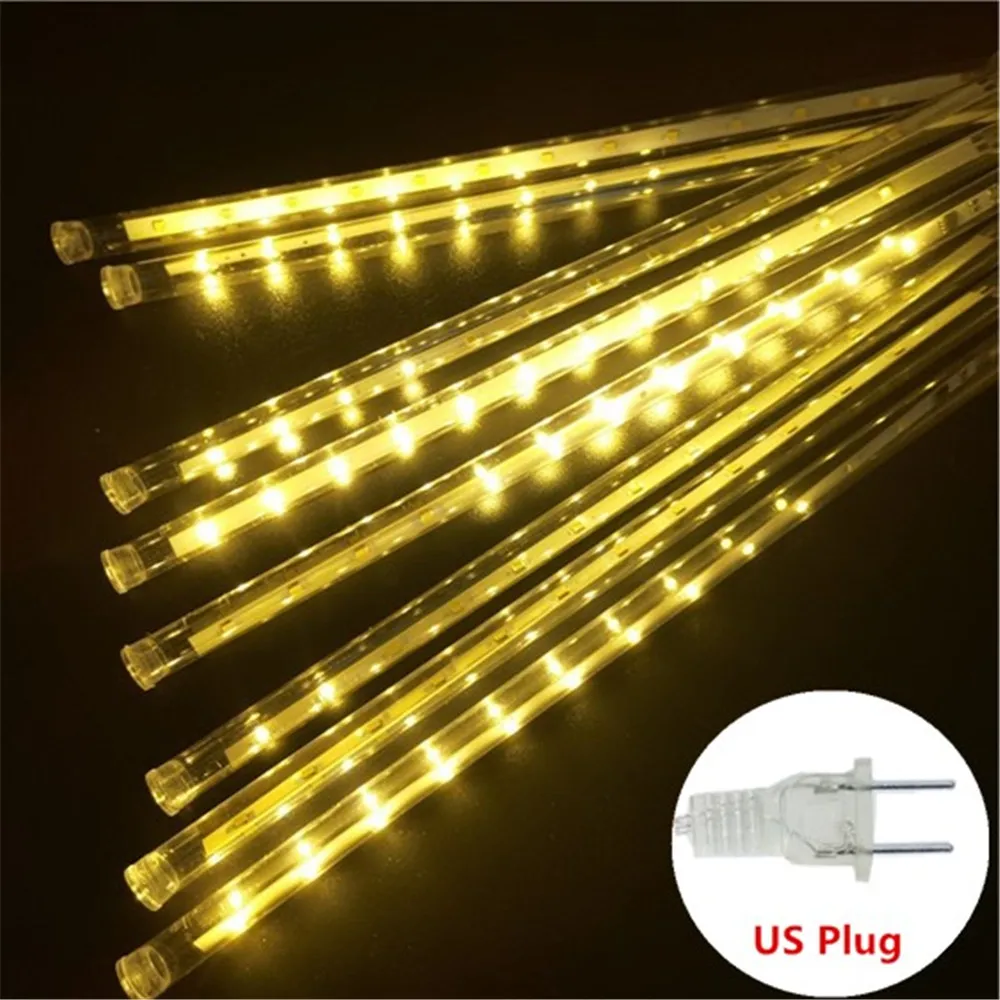 30CM/50CM US Plug LED Meteor Shower Rain Lights Falling String Lights for Outdoor Home Garden Wedding Christmas Party Holiday