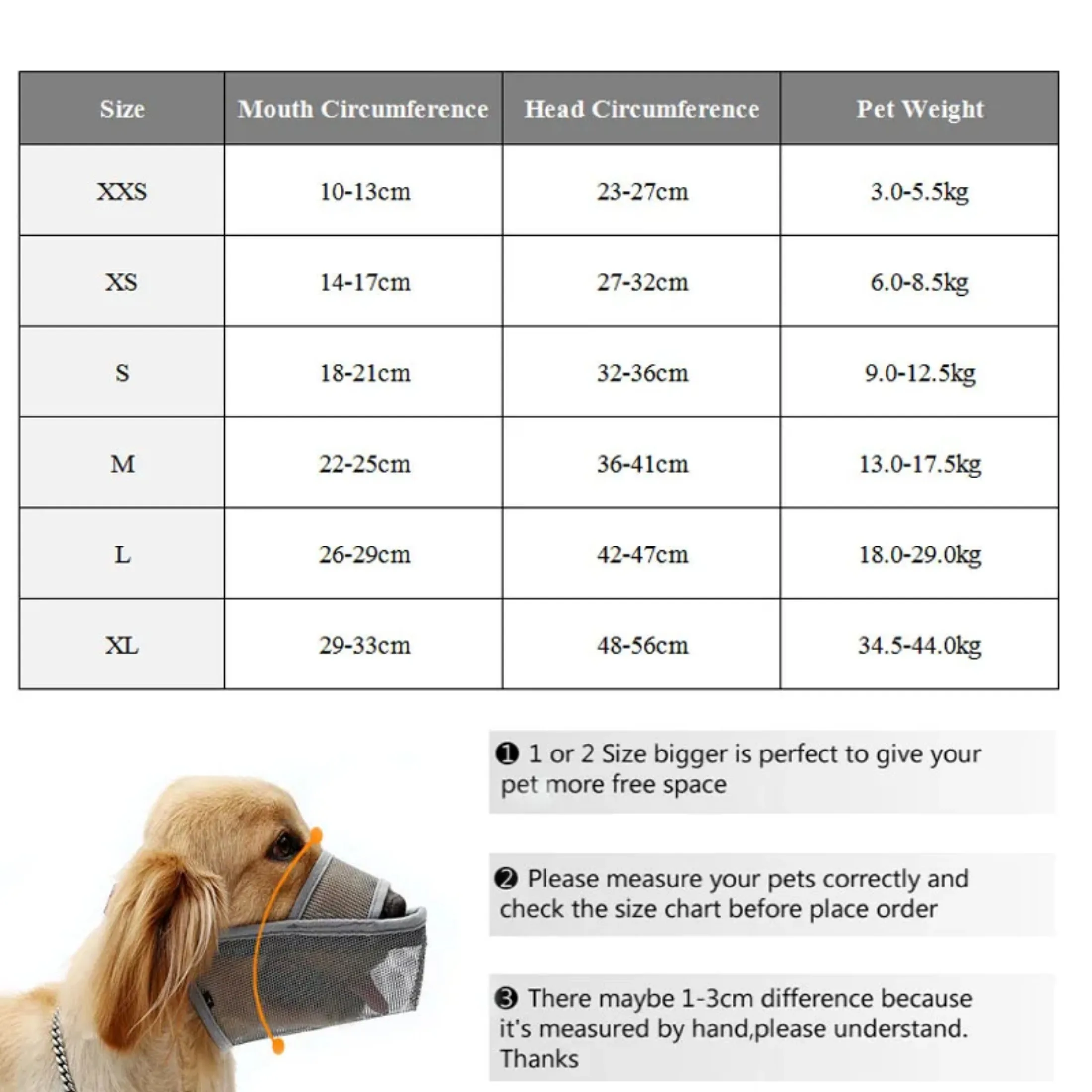 XXS-XL Dog Muzzle Anti Bark Dog Mouth Mask Adjustable Pet Muzzle for Small Large Dog Breathable Mesh Pet Mouth Pet Supplies