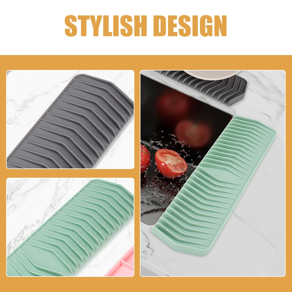 

Elegant 2Pcs Self Draining Soap Stand Sleek Silicone Design For Kitchen Bathroom Countertop Utensil Holder