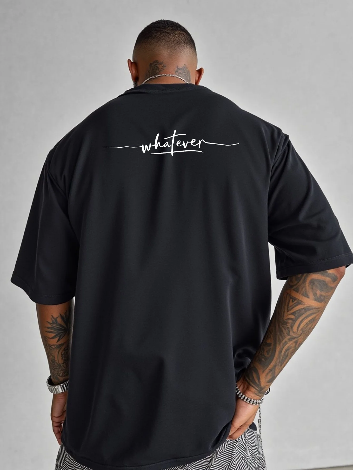 220g Pure Cotton Men's Tee: Relaxed Fit Back Print Soft & Breathable Versatile Style Great