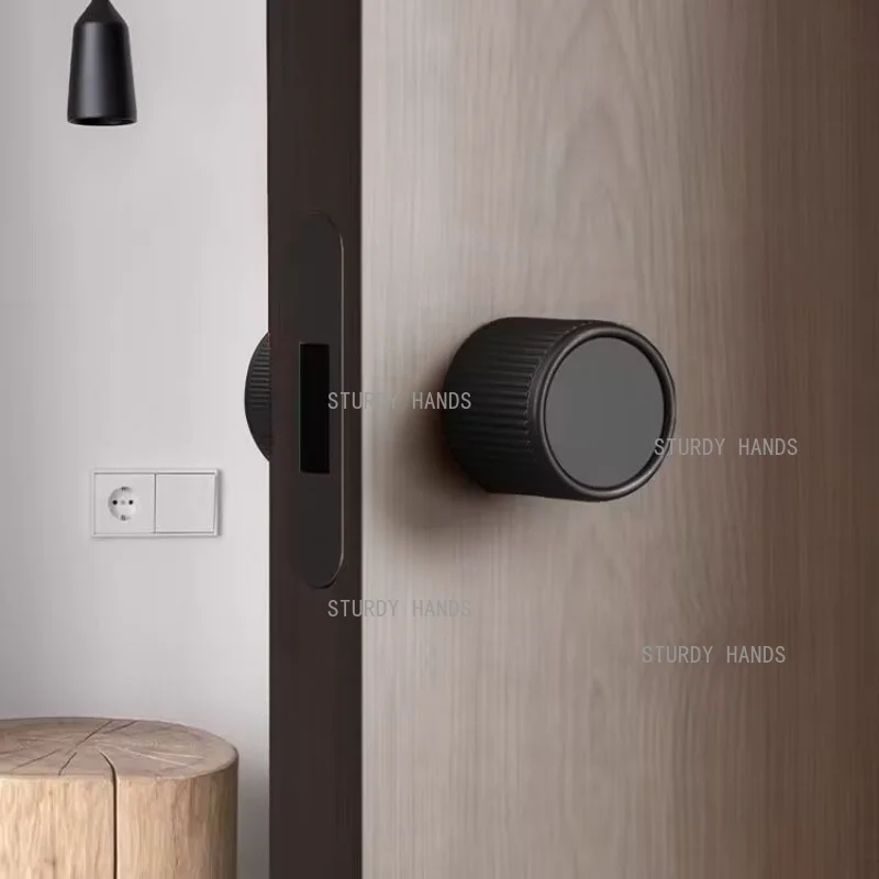 Zinc alloy modern simple spherical bedroom silent indoor room wooden door universal door handle lock