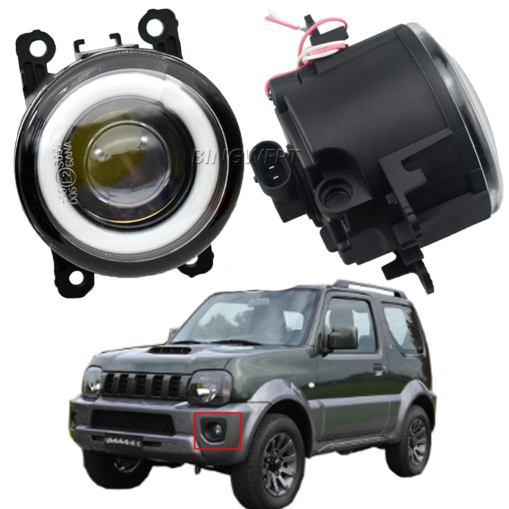 2PCS Car Fog Light LED Angel Eye DRL Daytime Running Lamp H11 12V For Suzuki JIMNY FJ Closed Off-Road Vehicle 1998-2014