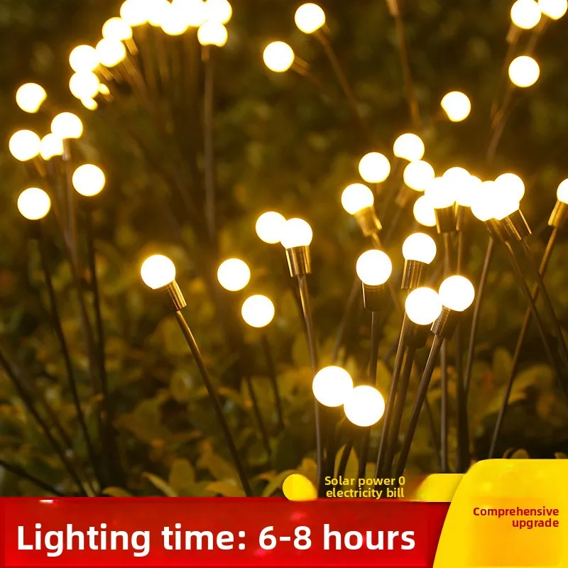 Solar Firefly Lamp Outdoor Waterproof Garden Courtyard Balcony Yard Landscape Ambience Ground Insert Lawn Light