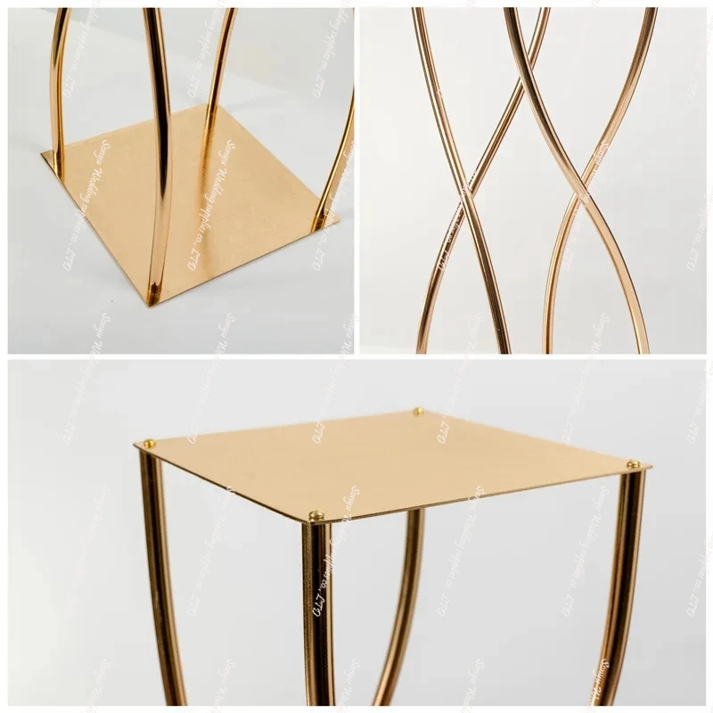 wedding table candlestick holder sliver Gold Metal CandleHolder Stand Table backdrop stick Centerpieces