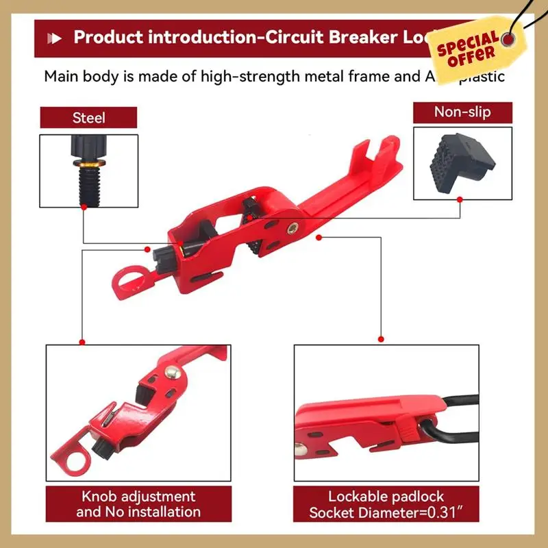 مجموعة قفل قواطع الدائرة الكهربائية، قفل قواطع الدائرة الكهربائية، علامة القفل، للتبديل القياسي المفرد والمزدوج - WMAN