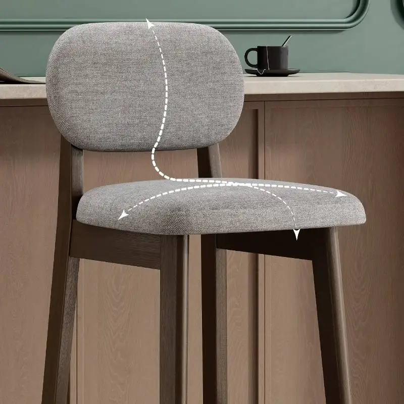 الحديثة الحد الأدنى كرسي طويل الساق واسعة رمادي داكن أنيق الشمال مريح كرسي طويل الساق مطعم منجد تابوريت دي بار الأثاث