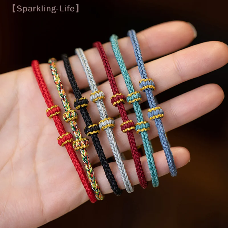 DIY Adjustable Size Red String Bracelets Vintage Rope Bangles Gift For All Ages