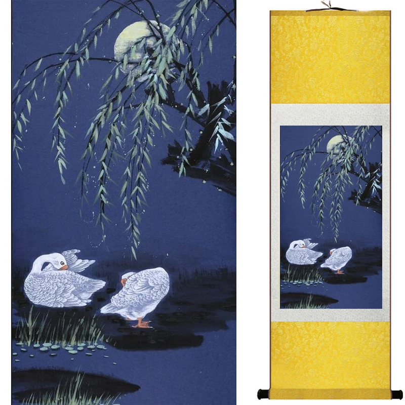 الطيور والزهور الفن اللوحة ديكور المكاتب المنزلية الصينية التمرير اللوحة الطيور اللوحة 19081706