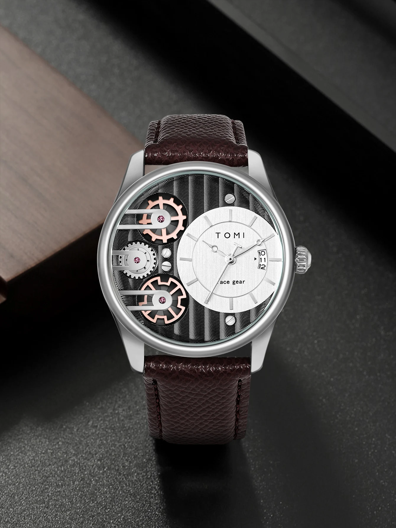 Tomi Herren Geschenk box Kombination Set Uhr Luxus und einfache Business abnehmbare Armband Quarzuhr Herren uhr Festival Geschenk – Detail 3