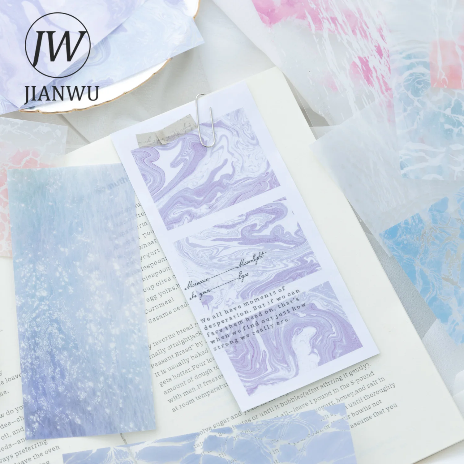 JIANWU 20 Sheets Half The Dream Water Reflected Series Vintage Decor Material Paper Creative DIY Journal Collage Stationery