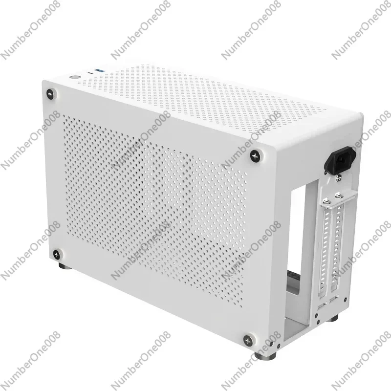 A4 ITX Aluminum Chassis White, 2mm Thickened Frame Mesh Side Panel for Small PC Case 325x165x275mm 5.5L