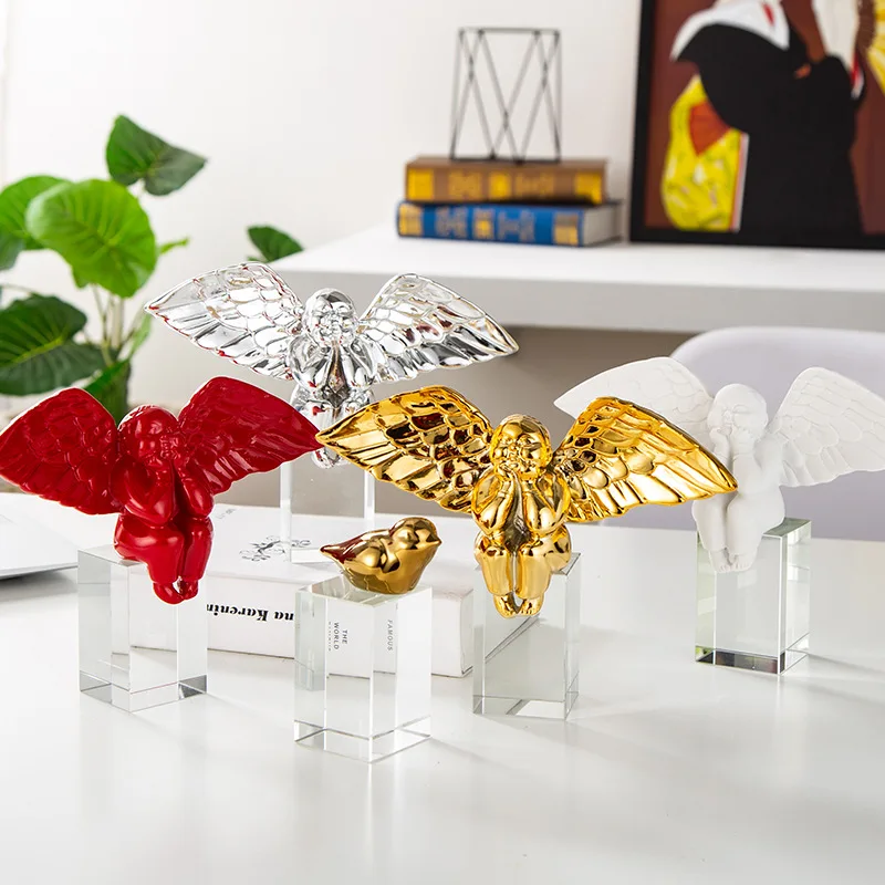 

Creative Nordic Home Resin Fat Angel Decoration Bedroom Desktop Decoration Soft Home Crystal Crafts Living Room Ornament