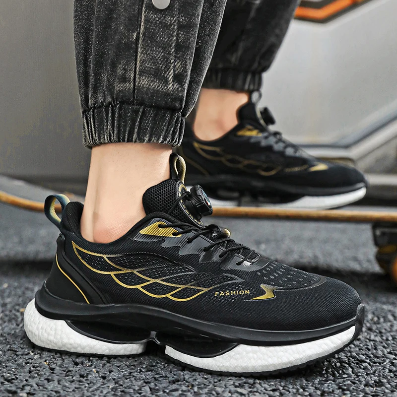 

StyleSummer дышащая повседневная спортивная обувь для мужчин, новый модный тренд, универсальные дышащие кроссовки с поворотной пряжкой