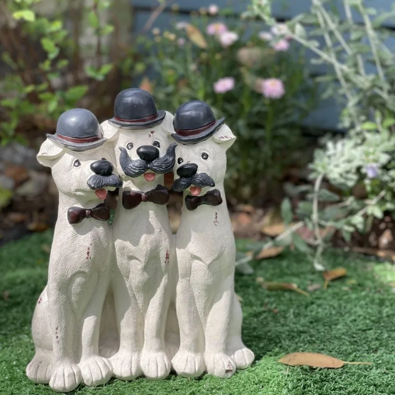 

Outdoor Dog Garden Statues And Sculptures Decorative Resin Crafts Figurine Ornaments Country House Gardening Statuette Decor