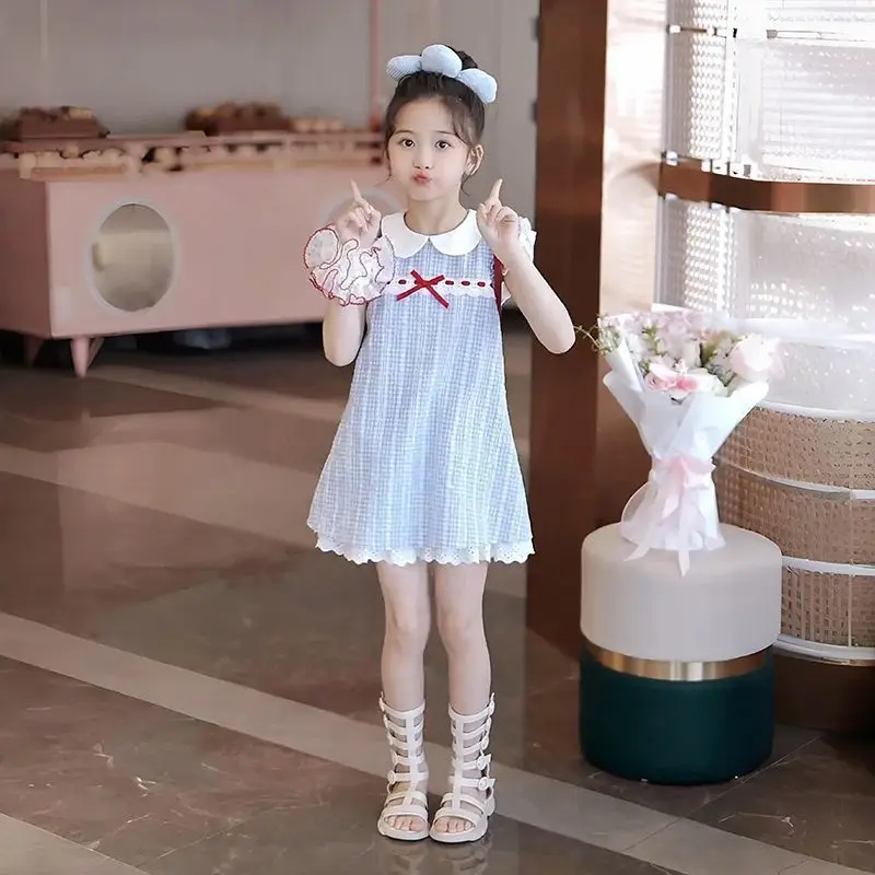 

Girls' Dress Summer Stylish New Summer Clothing Lace Children's Dress Little Girl Princess Dress