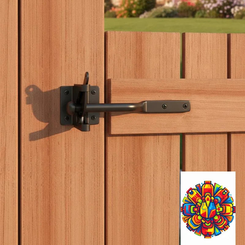 Heavy Duty Auto Gate Latch with Bolt Self Closing Slam Catch for Wooden Garden Fence Farm Pasture Yard