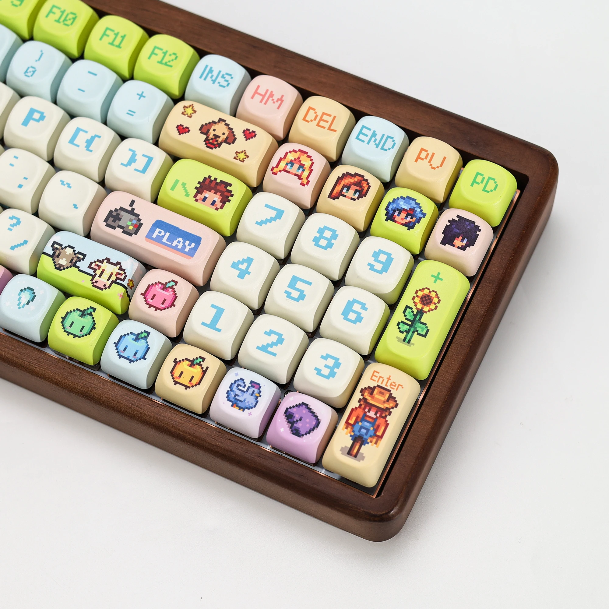 KBDiy Stardew Valley Themen-Keycaps Niedliche Anime Retro PBT KOA MOA Profil Alice ISO Tastenkappen Maßanfertigung für 60% Gamer Mechanische Tastatur – Detail 14
