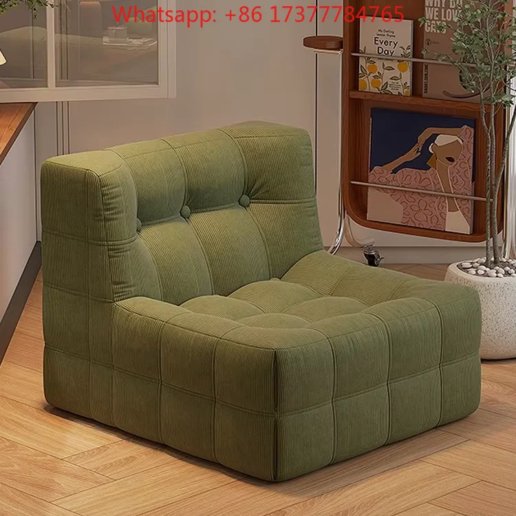Modern Sectional Sofa Set with Backrest, Waffle-Pattern Compression Couch for Living Room Bedroom Balcony