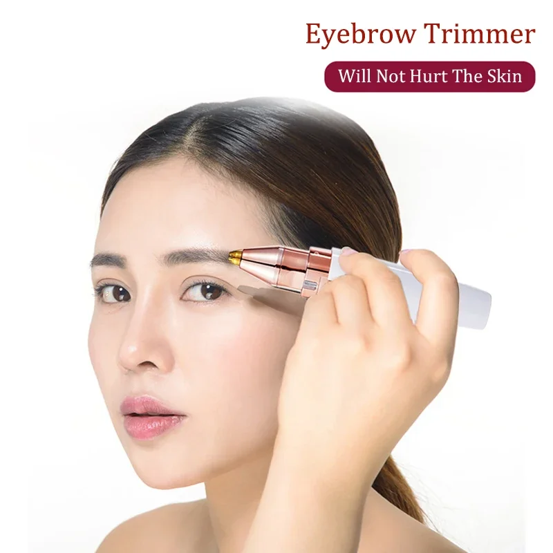 2 IN 1 เครื่องโกนหนวดเลดี้แบบชาร์จไฟได้ไฟฟ้าคิ้ว T Rimmer หญิงร่างกายลิปสติกรูปร่างกําจัดขนไม่เจ็บปวดมีดโกนเครื่องโกนหนวด
