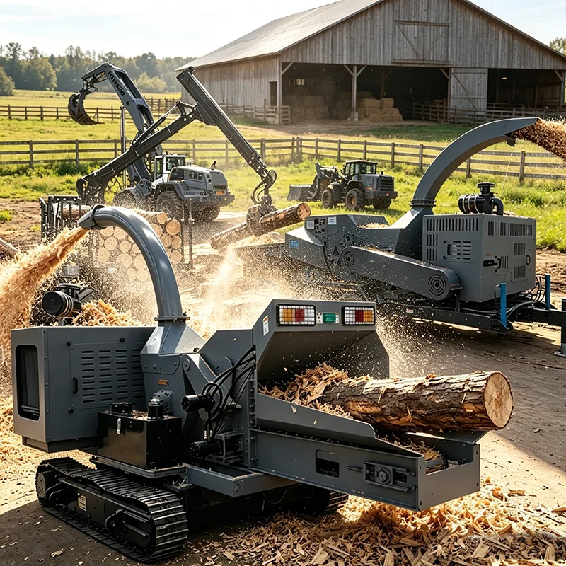 Wood Shredder Chipper 4 Inch Max Diameter Tree Log Mulching Equipment