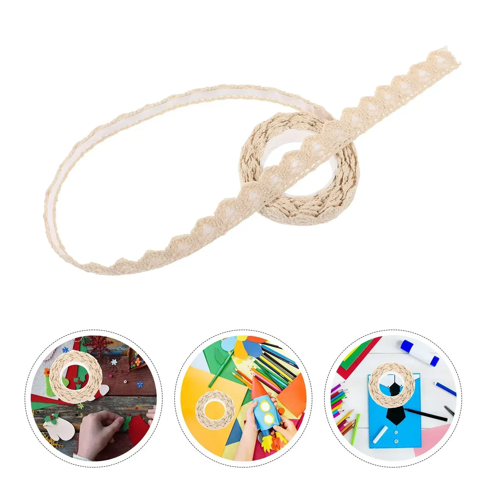 beige hollow lace masking tape adhesive roll craft scrapbooking gift wrapping decorative tape