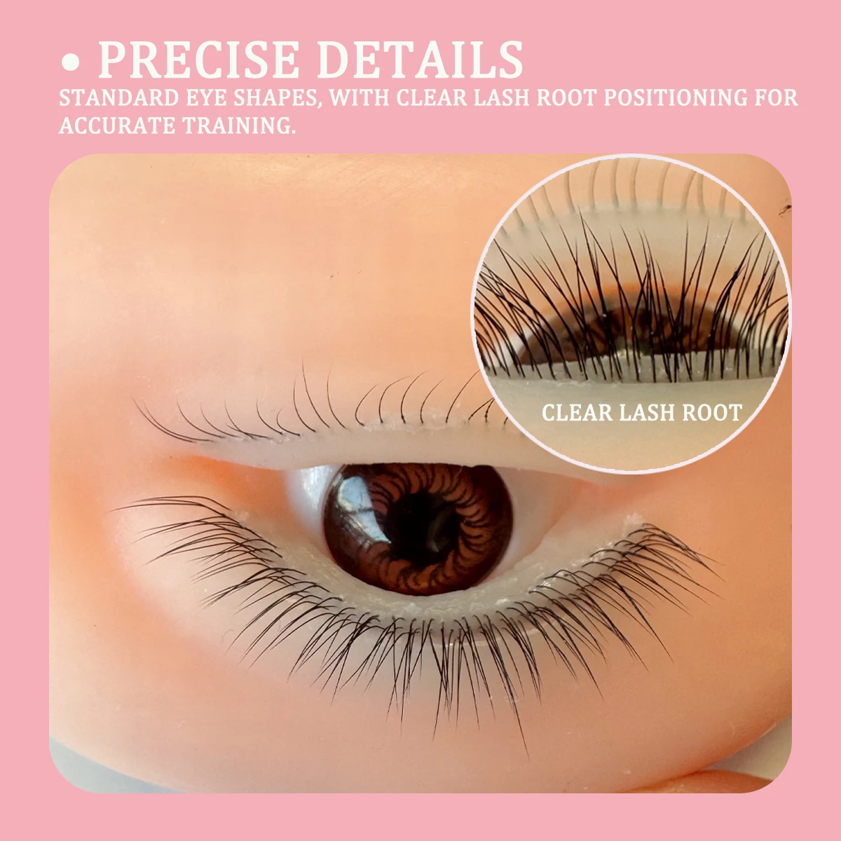 3D False Eyelash Extension Training Mannequin Flat Doll Face Wiht Eyelids For Lash Practice Highly Realistic Eyelash Extension