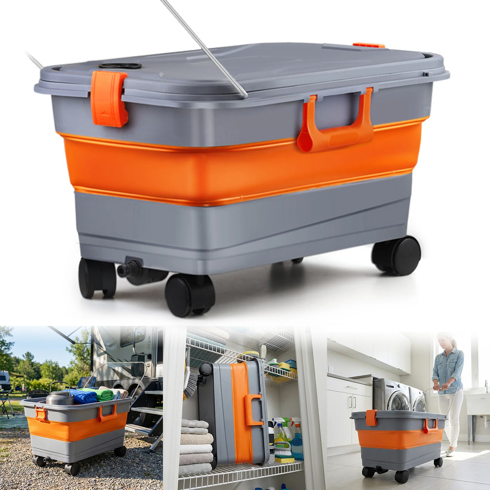 

22L Car Special Bucket Large Capacity Folding Fishing Bucket (Orange 4 points)