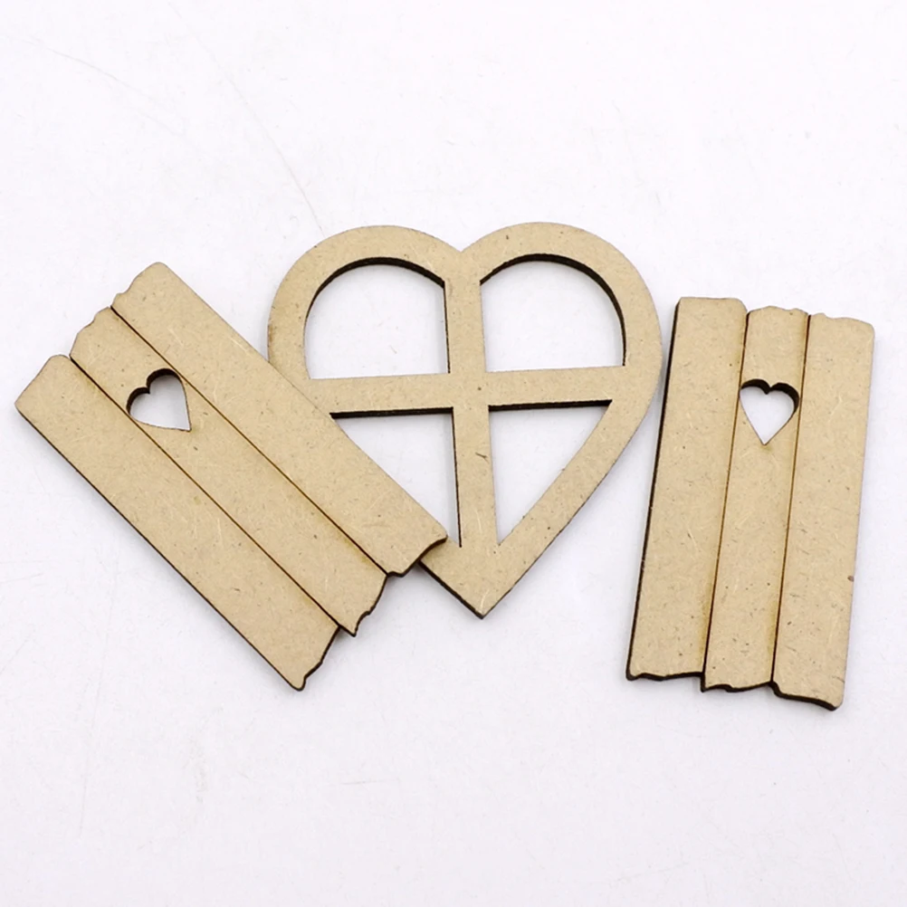 

5 Packs Wooden Cutouts Decorative Pieces Craft Accessories DIY Projects Smooth Surface Lovely Shapes Party Favors Wedding