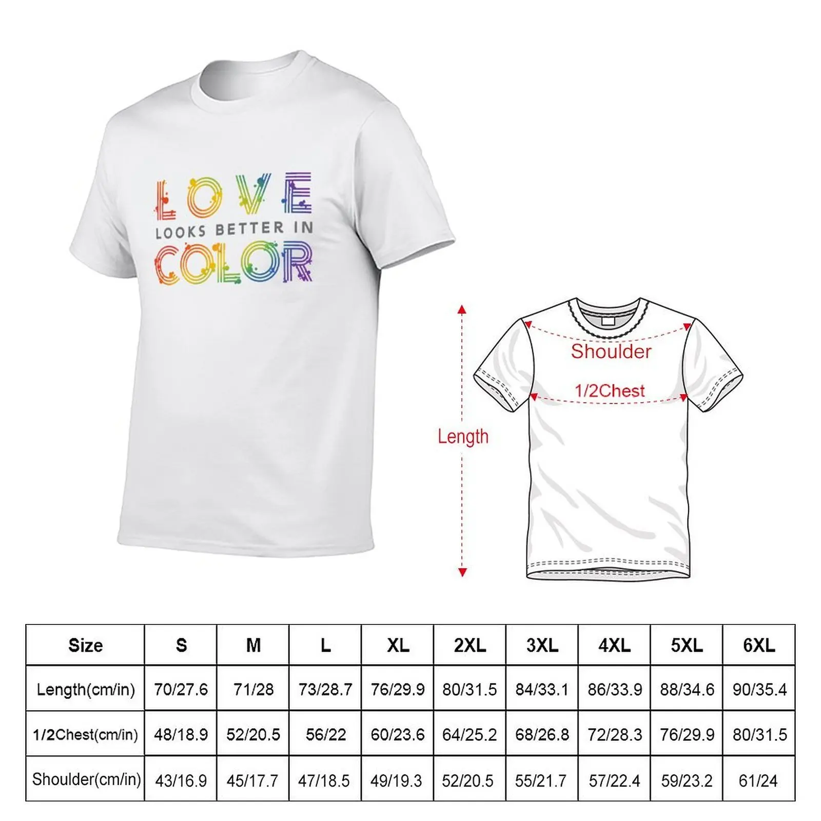 Love Looks Better in Color T-Shirt customs blue archive men clothing