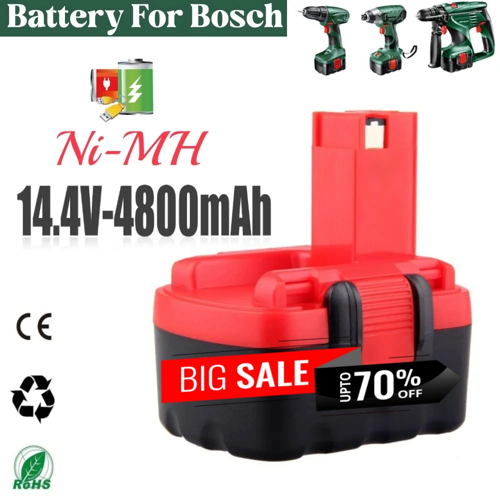 

BAT038 14.4V 4800mAh Rechargeable Battery for bosch BAT038 BAT040 BAT140 BAT159 BAT041 3660K NI-MH PSR GSR GWS GHO 14.4V Battery
