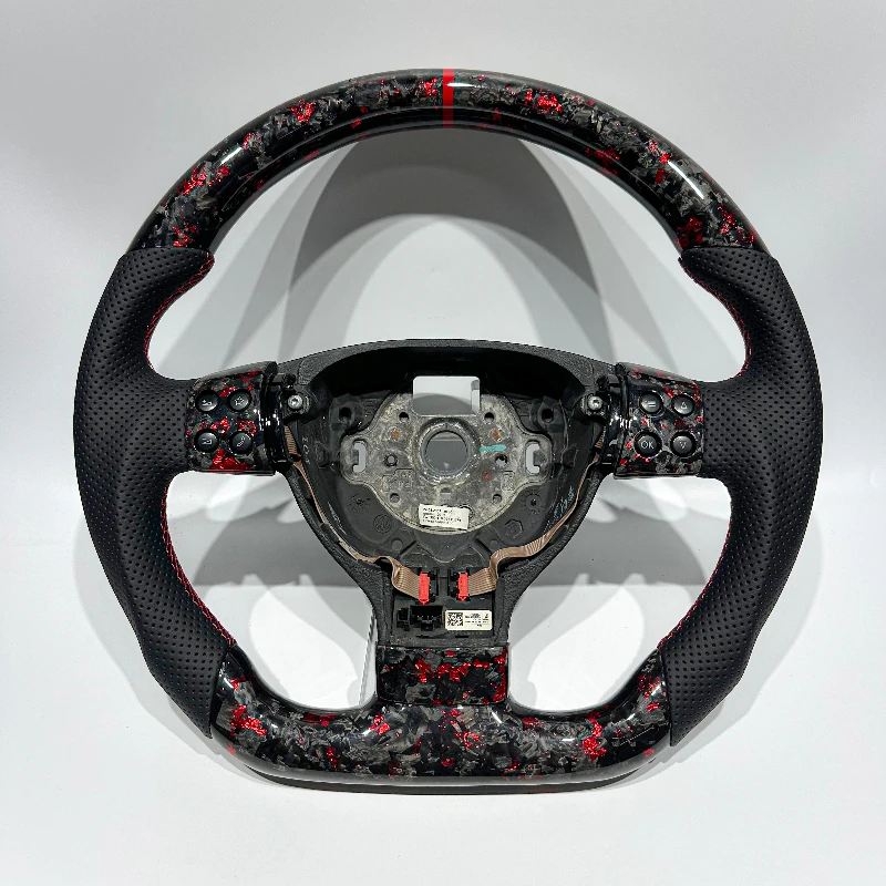 Real Red Forged Carbon Fiber Steering Wheel for Volkswagen B6 Passat Golf 5 GTI Jetta Mk5 B7 R VW GOLF Bora Car Parts Quality