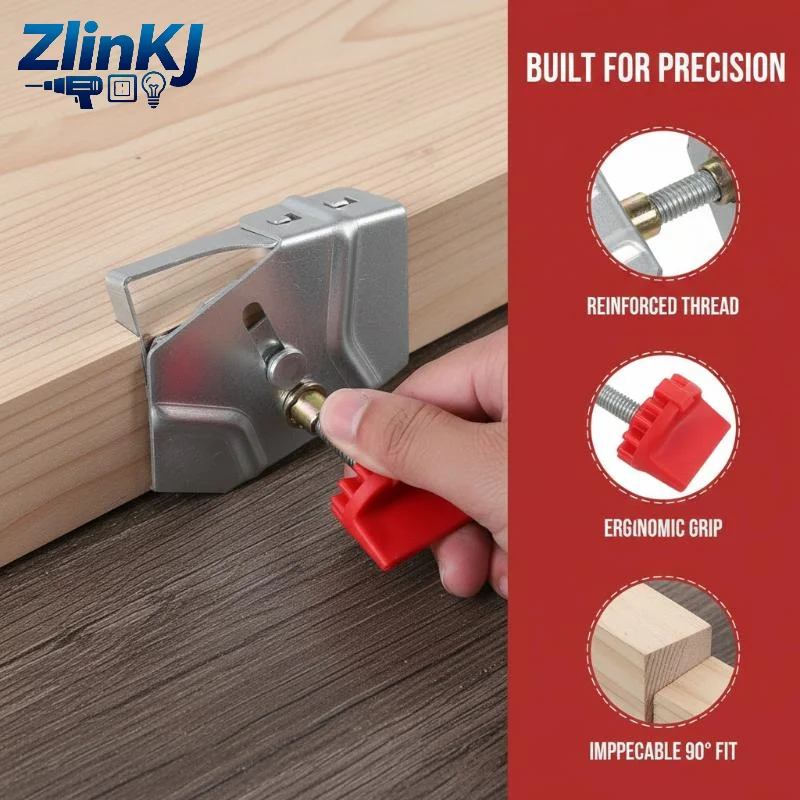 Adjustable 90 Degree Right Angle Corner Clamps Durable Woodworking Clamp for Bookshelf Making Home Renovation DIY Wood Jobs