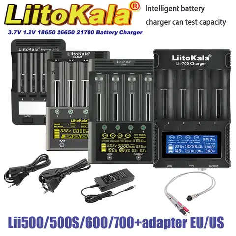 LiitoKala Lii-500 500S 600 700 Battery Charger for 18650 26650 16340 18350 Ni-MH Ni-Cd Li-ion 3.7V 1.2V Test Capacity