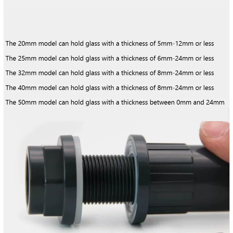 20-50mm Bulkhead Fitting Aquarium Tank Pipe Adapter Garden Irrigation Water Connector