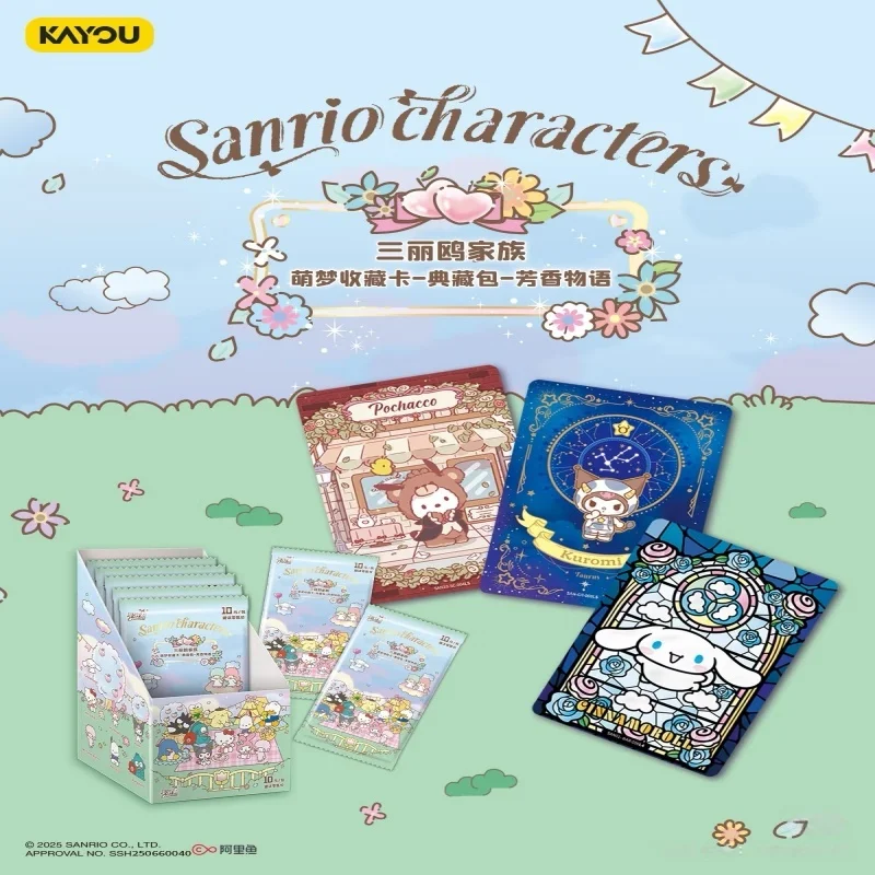 

KAYOU Genuine Sanrio Card Flower Fragrance Story Mengmeng Collection Pack Sanrio Family Collectible Cards Toys Gifts