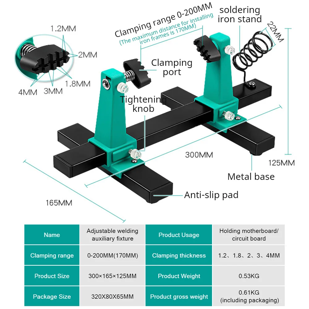 Circuito stampato saldatura riparazione dispositivo di smontaggio supporto per scheda madre regolabile rotazione a 360 ° morsetto per scheda madre