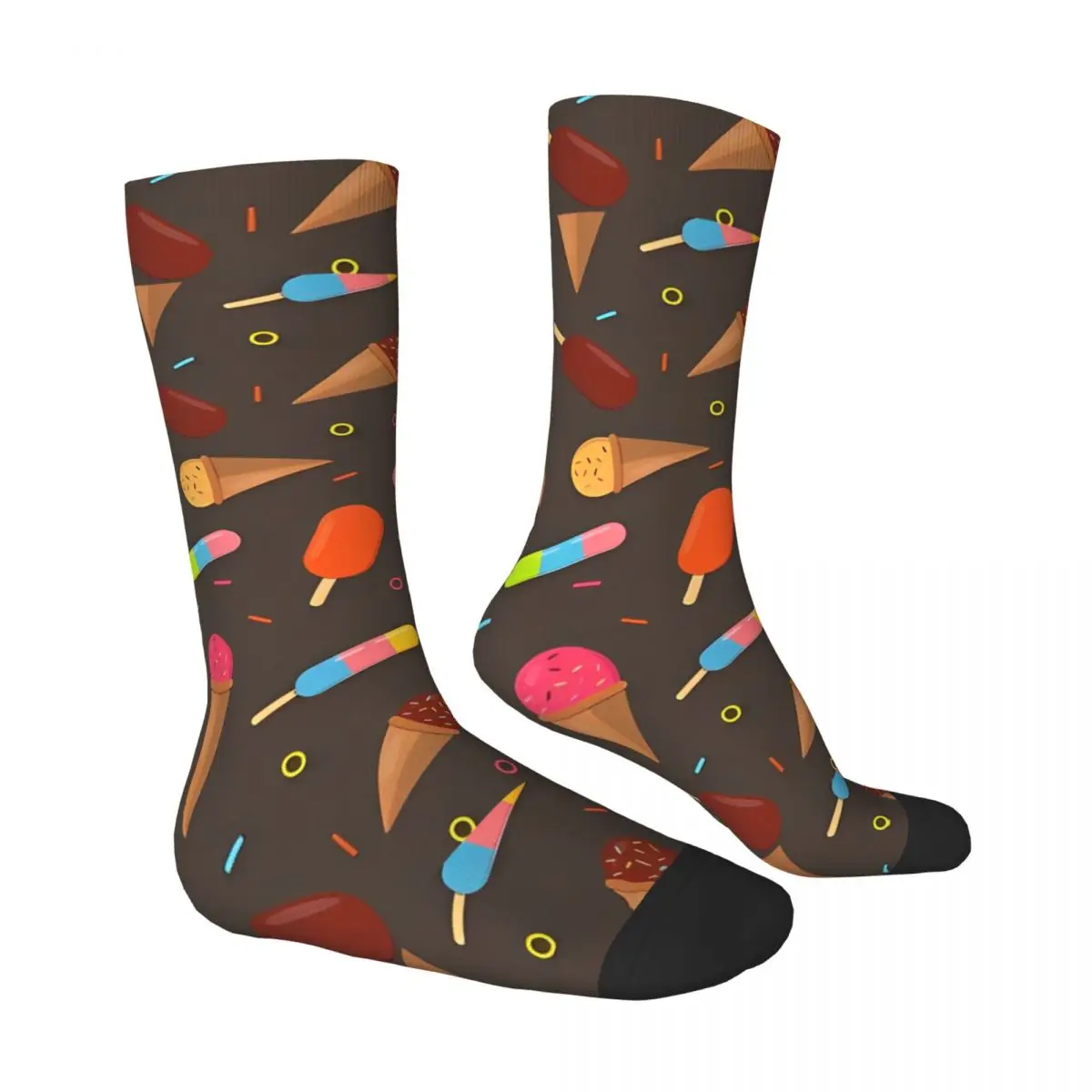 Ice Cream Stockings Women Men Socks Quality Casual Socks Winter Outdoor Sports Anti Skid Pattern Socks Birthday Gift