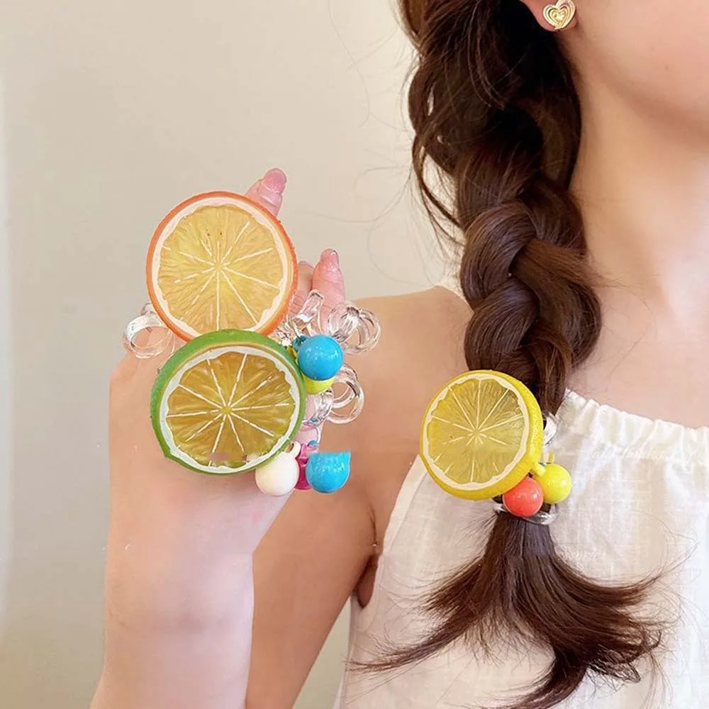 Korean Style Cute Creative Fruit Hair Ring Candy Color Summer Hair Scrunchies Hair Accessories