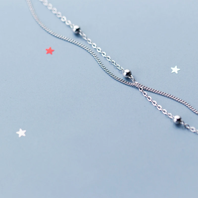 Modian Fashion Simple Beads Line Chain Bracelets For Women 100% 925 Sterling Silver Classic Charm Bracelet  S925 Silver Jewelry