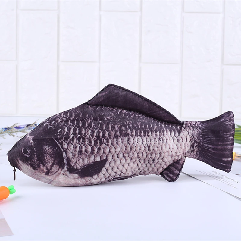 Simulation Crucian Carp Pencil Bag Wallet Personality Creative Pencil Case Stationery Box Primary School Children Pencil Bag