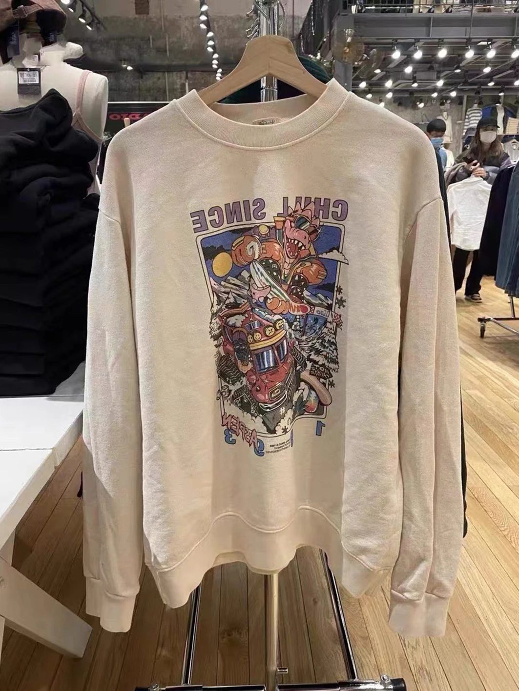 Sweat à capuche en coton imprimé dessin animé pour femme, col rond, manches longues, haut Y2K, streetwear vintage Harajuku, adt PVD, automne