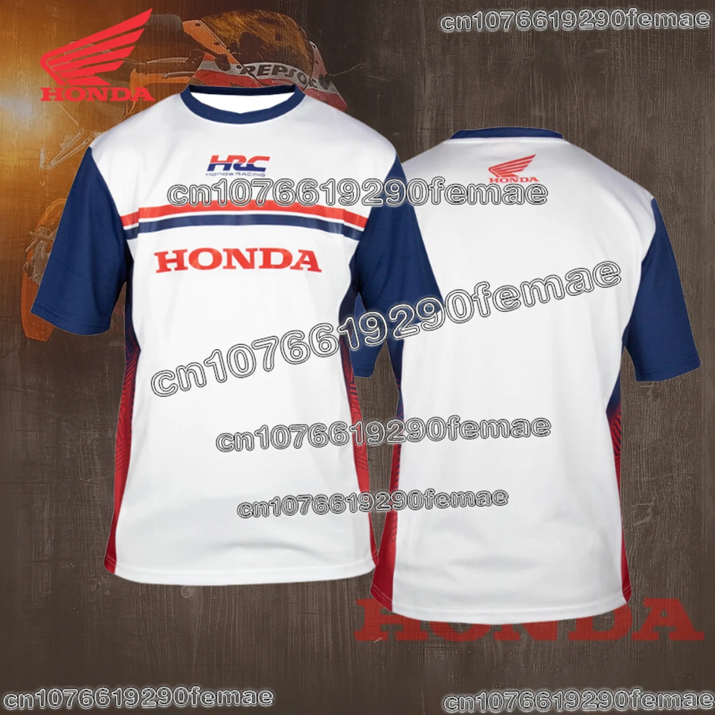 تي شيرت Honda Motorcycle Racing Team تي شيرت صيفي بأكمام قصيرة سريع الجفاف وجيد التهوية لعشاق ركوب الدراجات اليومي