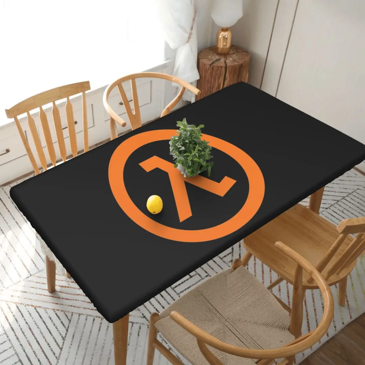 Half Life Lambda Customized Rectangular Tablecloth Waterproof Table Cover for Festival Party Decorations Table Cloth